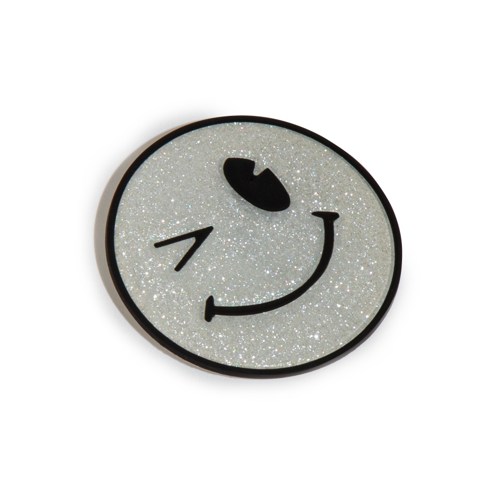 Fitflop Strizza L'occhio Smiley Shimmer Adesivi In ​​gomma Confezione Da 2 Argento Shimmer