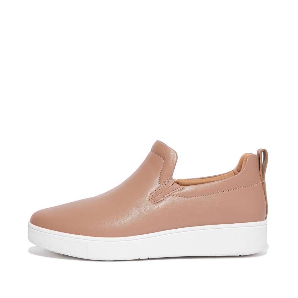 Sneakers Da Skate Fitflop Rally In Pelle Rosa Nude
