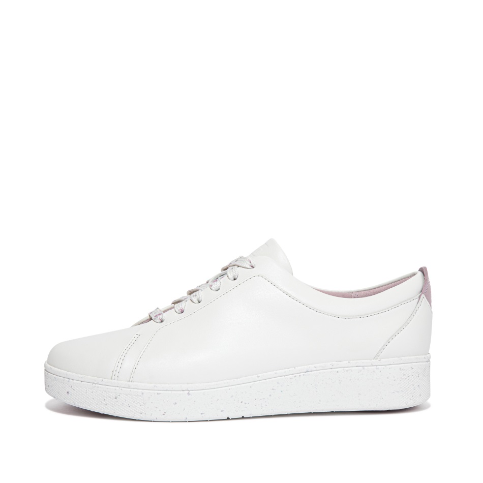 Sneakers Fitflop Rally In Pelle Con Suola Maculata Urban White Mix